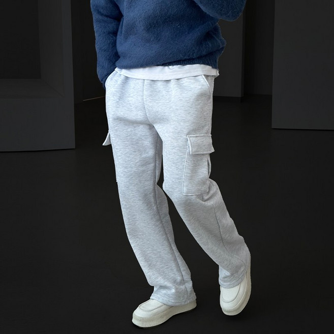 빠델 빅사이즈 원데이 남자 겨울 기모 카고 와이드 트레이닝 팬츠