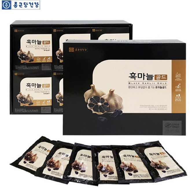 종근당건강 흑마늘진액 골드 숙성 발효 흑마늘 농축액 진액 즙 알리신 S-아릴시스틴 선물, 80ml, 30개
