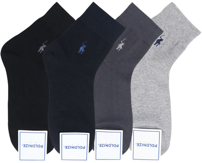 남성 폴로나이즈 단목 자수 신사 정장 양말 5켤레 san+725Fe