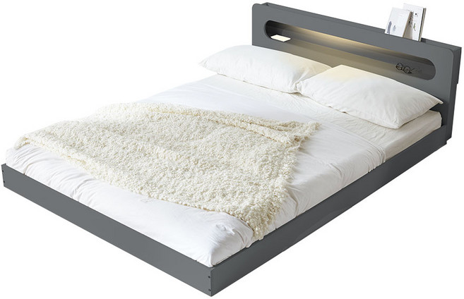 [할인해봄] 파로마 에밋 LED 저상형침대 일반형 슈퍼싱글 SS 프레임만, 그레이