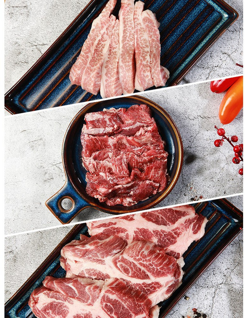 [고기가족] 이베리코 베요타 3종 600g(꽃목살 황제살 항정살) 바베큐 프리미엄 고기, 이베리코 3종 600g(꽃목살.황제살.항정살), 1개