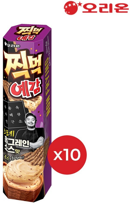 오리온 유용욱바베큐 찍먹 예감 스모키홀그레인소스맛 2P 76g 10개