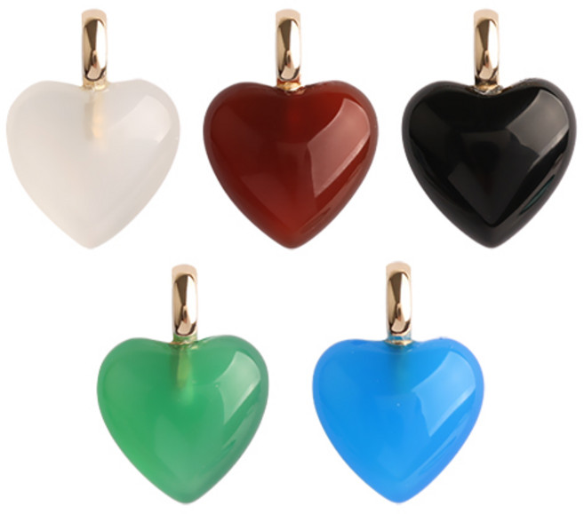 코알라주얼리 14K 천연석 하트 펜던트