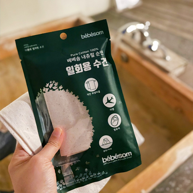 베베솜 무표백 순면 100% 일회용수건 1장, 1개