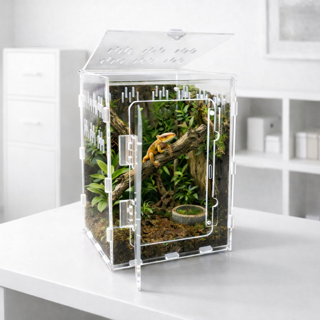 리자드킹 깔끔한 도마뱀 사육장, 1개, 20x20x30