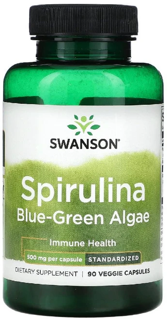 스완슨 스피루리나 Blue-Green Algae 500 mg 90 베지캡슐, 1개, 90정 - 쿠팡