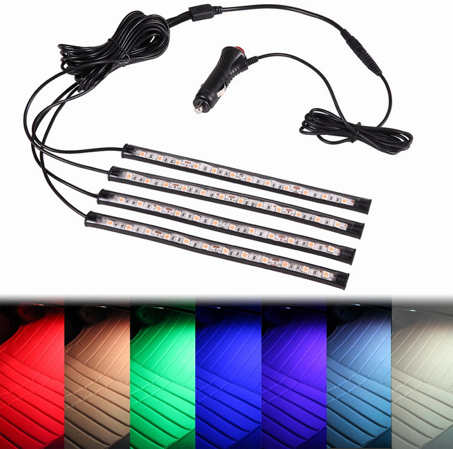 브릴리언트라이팅360 RGBLED 자동차무드등 풋등 튜닝 실내등 자동차LED바 단색, 선택7.단색무드등-화이트-2바(무드등2개), 1개