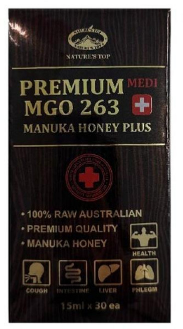 뉴질랜드 네이쳐스탑 NATURE`S TOP Medi Premium Manuka Honey Plus 프리미엄 로얄젤리 마누카꿀 (MGO 263+) 15ml x 30스틱, 1개