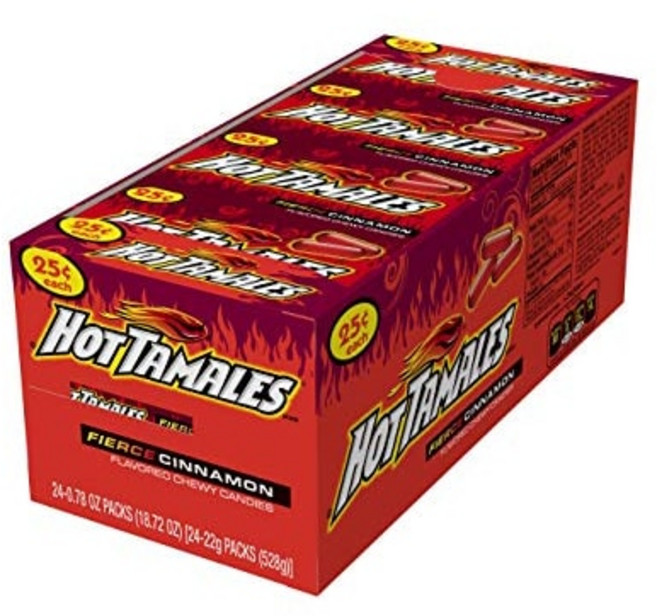핫 타말레스 (24개입 박스 - 개별 팩 22.1g) Hot Tamales (1 Box of 24 - .78oz Individual Packs), 24개, 22.1g