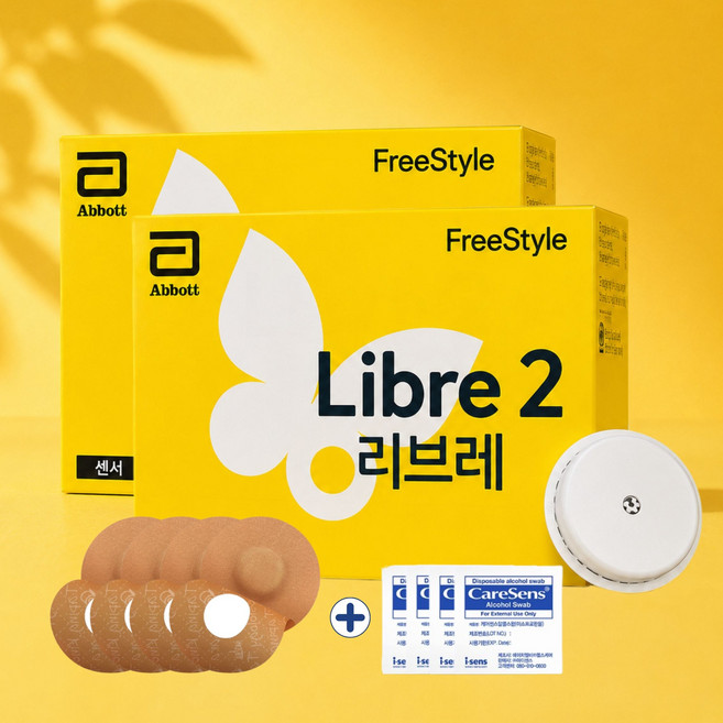 프리스타일 리브레 무채혈 연속 혈당 측정기 + 살색 패치증정, 2개, Libre 2