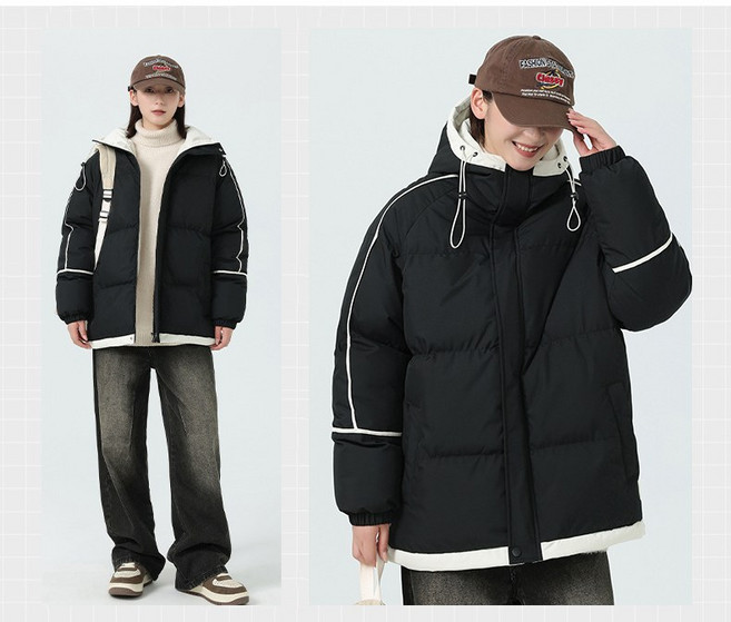 ANYOU 여자 후드 패딩 점퍼 빅사이즈 오버핏 도톰한 여성 겨울 방풍 방한 아우터 11colors