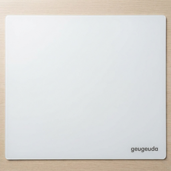 그그다 게이밍 강화유리 마우스패드, 화이트, 1개