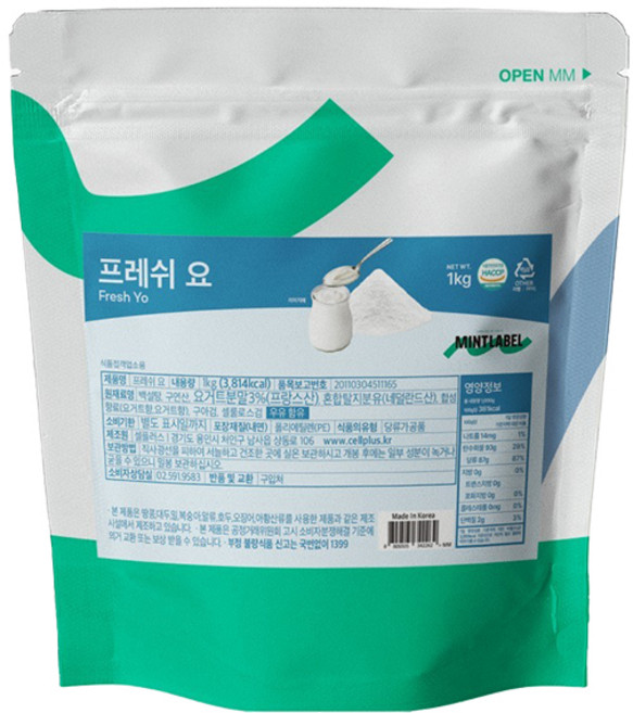 민트라벨 프레쉬요 요거트 파우더, 1kg, 4개, 1개입