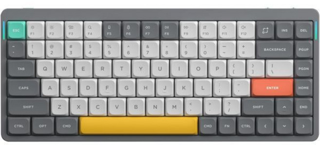 nuphy 에어75 V2 로우 프로파일 무선 기계식 키보드 회색 가테론 위스테리아 스위치, Grey, Gateron red Switches, 적축