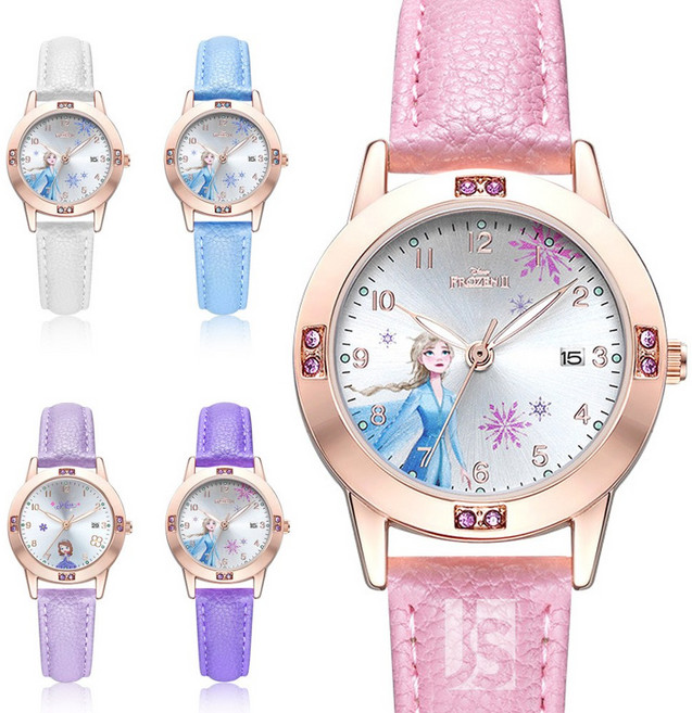 씨플 디즈니 공주 캐릭터 겨울왕국 엘사 손목시계 SF-54200