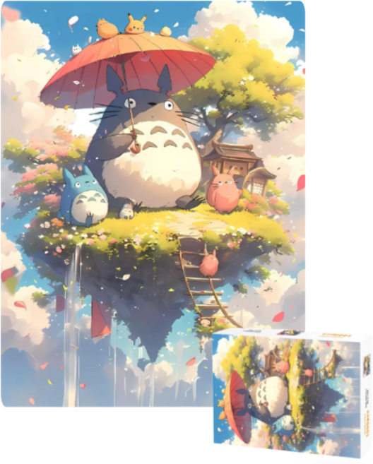 직소퍼즐 지브리 귀멸의칼날 짱구 풍경모음 1000피스, 1개, 하늘숲의 토토로