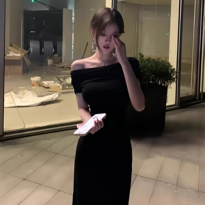 여성 롱 원피스 파티 홀복 섹시 원피스 슬림핏 오프숄더 원피스 패션 하객룩 원피스