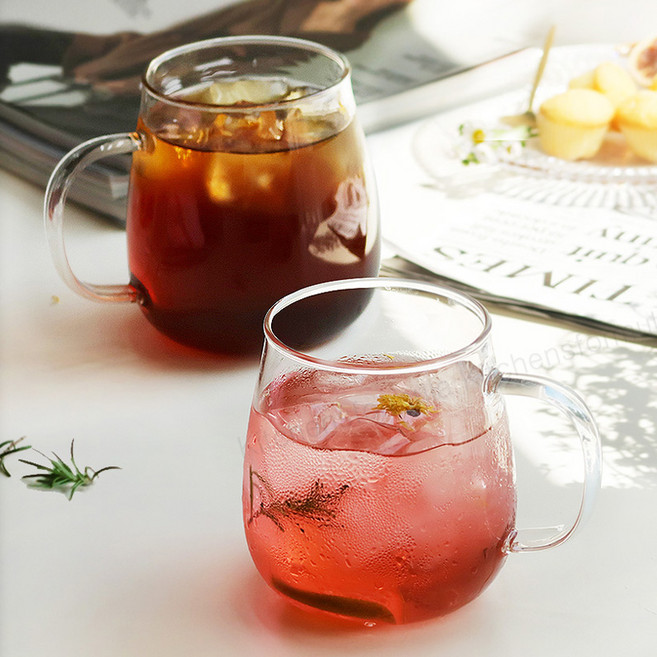 엘라리스 BA 내열유리 항아리 머그컵, 투명, 2개