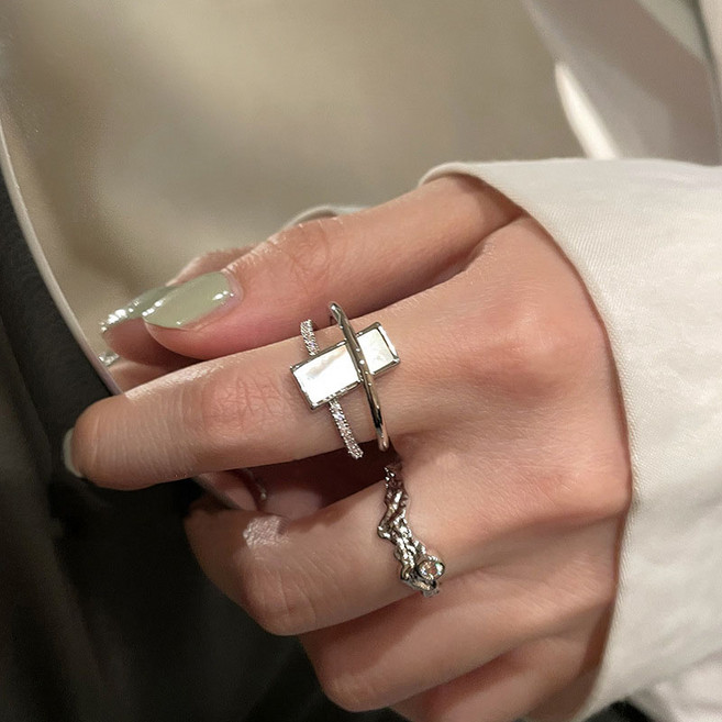 데일리 레이어드 포인트 하트 큐빅 오픈링 반지모음