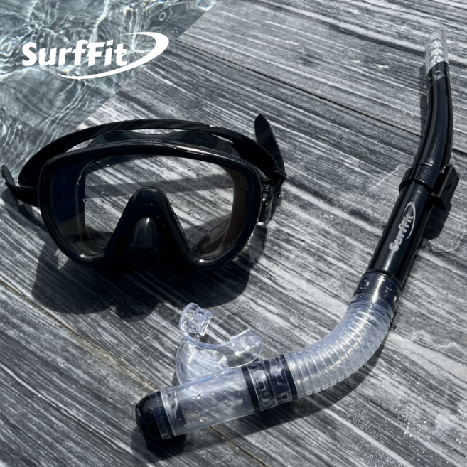 써핏 성인 스노쿨링 마스크 세트, 베이직 블랙