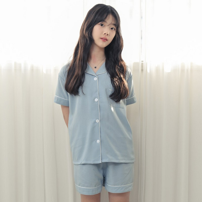 코코드림 주니어용 학생 고백하는날 셔츠 카라 상하의 잠옷 세트