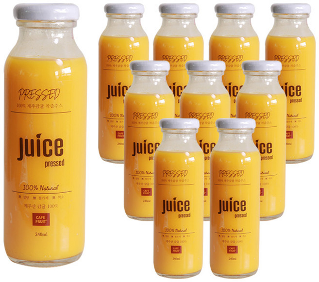 (100% 감귤) JUICE PRESSED 제주감귤 착즙주스 무첨가 생과일 건강주스, 240ml, 10개