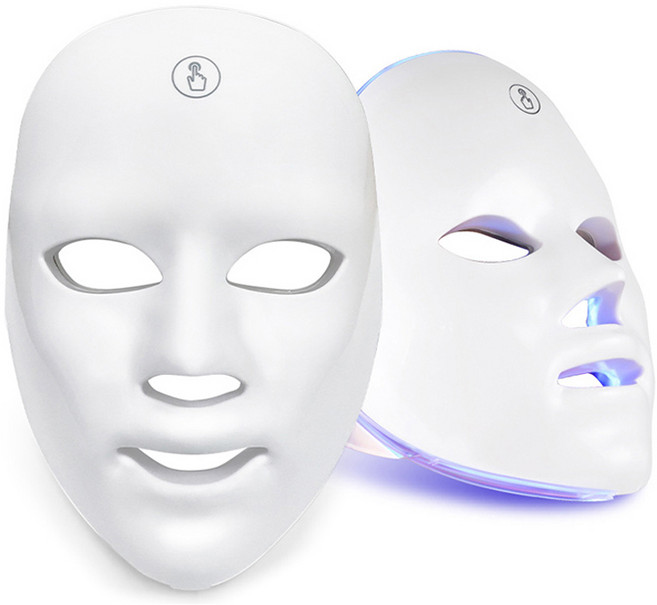 Windee 무선 LED 마스크 피부 미용기 7색 LED 광원 케어 홈케어 피부관리기 USB충전식, 1개, 화이트, 1060