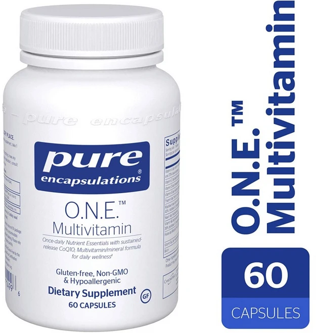순수 캡슐화 - O.N.E. 종합 비타민 - Metafolin L-5-MTHF 및 지속 방출 CoQ10 함유 일일 영양소 요법 -, 2병, 60정, 2개 - 쿠팡