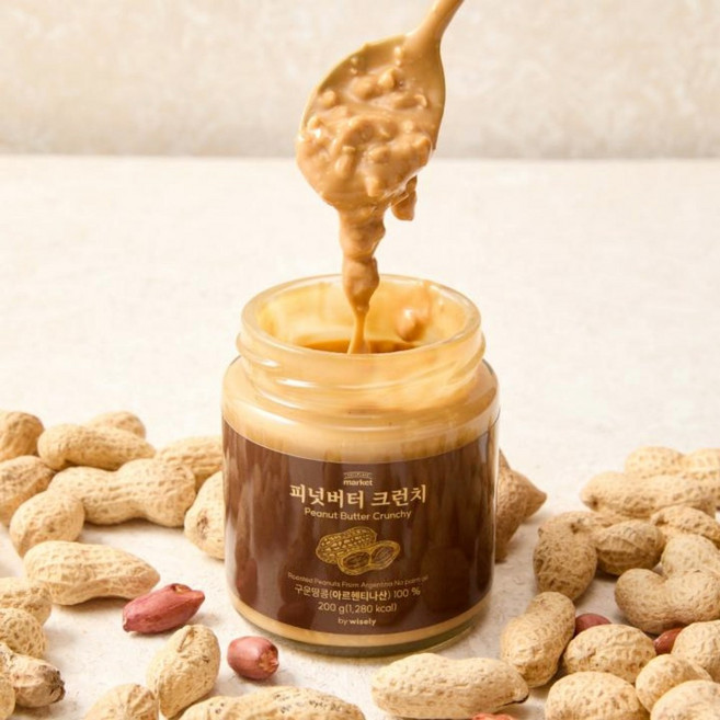 땅콩버터 100프로 코스트코 땅콩잼 피넛버터 스프레드 크런치, 1개, 200g