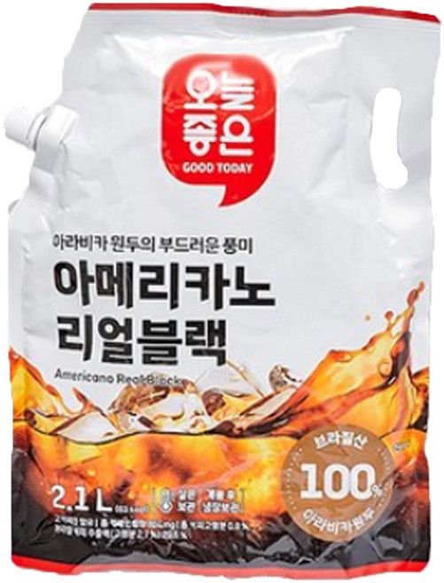 오늘좋은 아메리카노 리얼블랙 2.1L, 6개