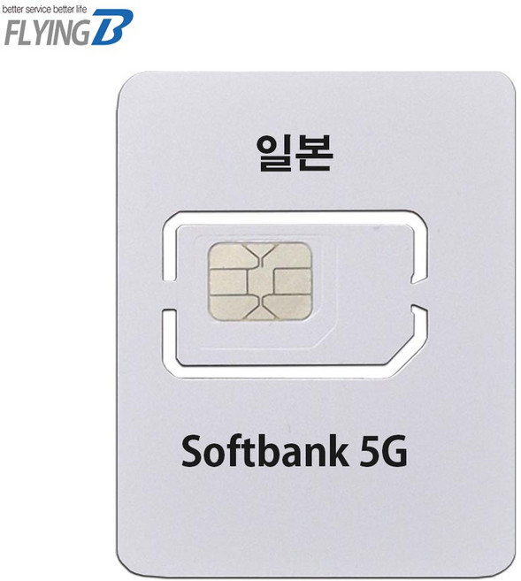 플라잉비 일본유심 소뱅 5G지원 도교 오사카 오키나와 훗카이도 대마도 큐슈 일본전역, 1개, 일 1GB, 13일
