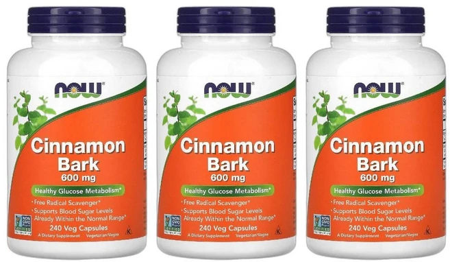 Now Foods Cinnamon Bark 600mg 나우푸드 시나몬 바크 600mg 240베지캡슐 3병, 3개, 240정 - 쿠팡