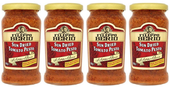 영국 필리포 베리오 Filippo Berio Sundried Tomato Pesto 썬드라이드 토마토 페스토 소스, 4개, 190g
