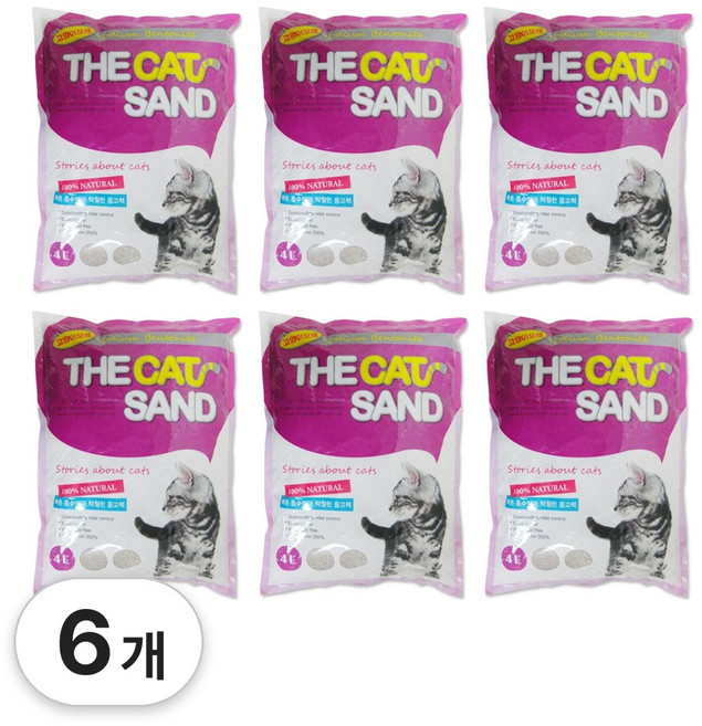 더캣샌드 고양이모래 6개묶음 고양이배변 벤토나이트모래, 3.04kg, 6개, 고양이모래 () 6개묶음