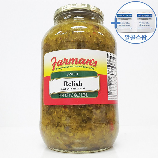 코스트코 FARMANS 파멘스 피클 렐리쉬 1.89L [에어캡 포장] + FA알콜스왑, 1개