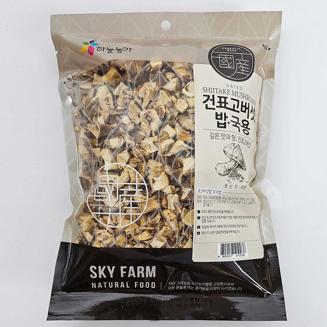 하늘농가 국산 건표고버섯[밥 국용] 100g, 1개