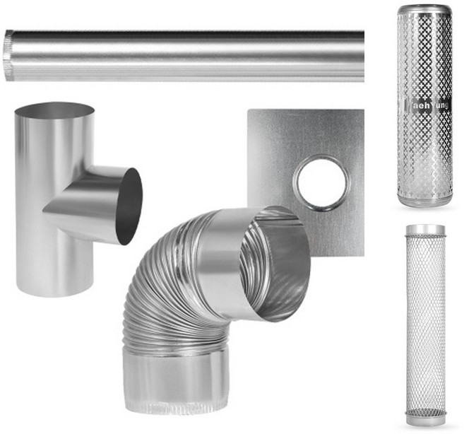 줌마샵 올쿡 화목난로 추가 용품 연통 엘보 연통보호망, 보급형 125mm