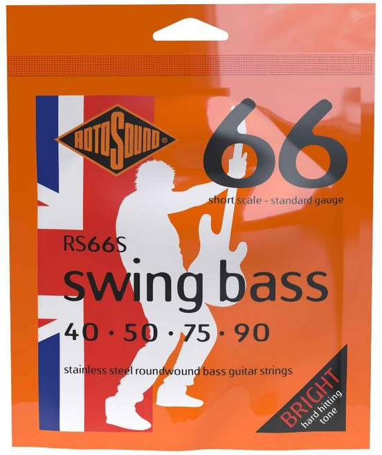Rotosound RS66S 스윙 베이스 66 스테인리스 스틸 쇼트 스케일 베이스 기타 스트링 (40 50 75 90), Rotosound RS66S 스윙 베이스 66 스테인리