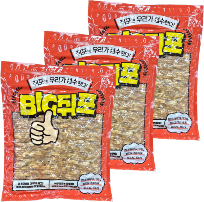 빅 쥐포 맛있게 구운 취쥐포, 3개, 270g