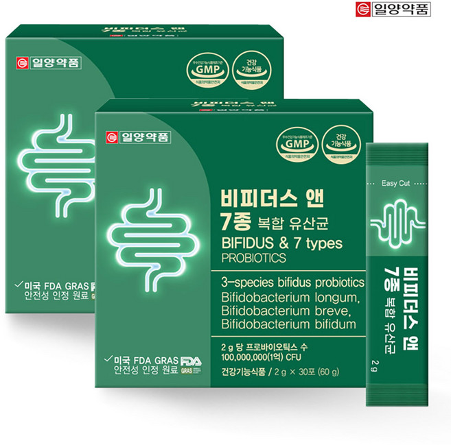 일양약품 비피더스앤 7종 복합 유산균 미국 FDA 특허, 2박스, 30회분