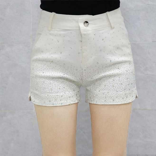 여성용 핫피스 데님 반바지 스판 하이웨스트 a라인 핫팬츠 댄스 공연복 뉴타임즈 Z097G422