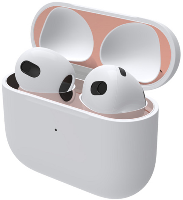 로랜택 에어팟 철가루 방지 부착 스티커 2매입, 에어팟 4세대, 로즈골드, 1세트