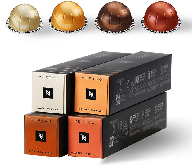 (리빙스쿨) 네스프레소 버츄오 정품 캡슐커피 바리스타 베스트 4종 세트 초콜릿향 바닐라향 캐러멜향 헤이즐넛향, 4개, 10개입, 108g