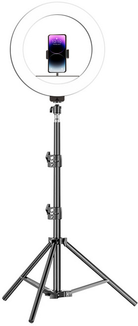 DelightZone LED 링라이트 촬영 조명 방송 조명 촬영용 조명 핸드폰 거치대 26cm 삼각대포함, 1개, 링라이트+삼각 거치대