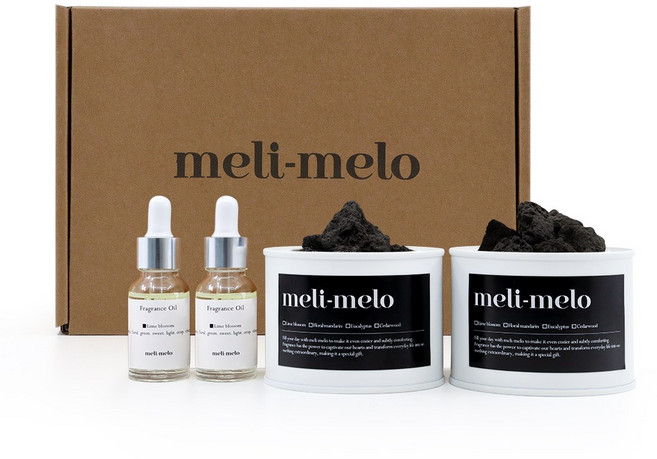 멜리멜로 클래식 스톤 디퓨저 실내 방향제 화이트 2set, 2개, 15ml, 라임블라썸