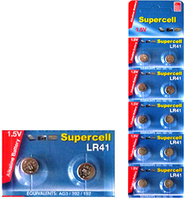 Supercell 알카라인 버튼셀 LR41 1.5V (10개입) / 원형건전지 수은건전지, 1개, 10개입