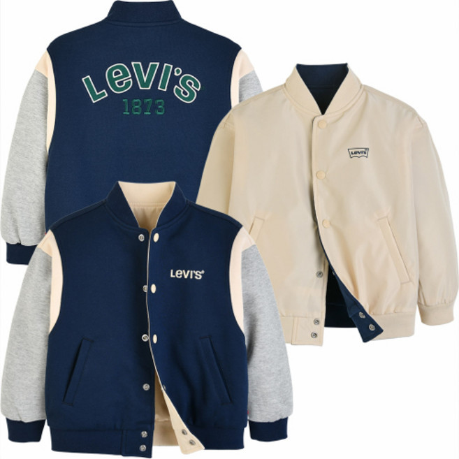 LEVIS KIDS LVC 리버서블 바시티 봄버 자켓 (주니어) 네이비