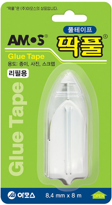 아모스 딱풀 풀테이프 리필 8.4mm X 8m, 1개