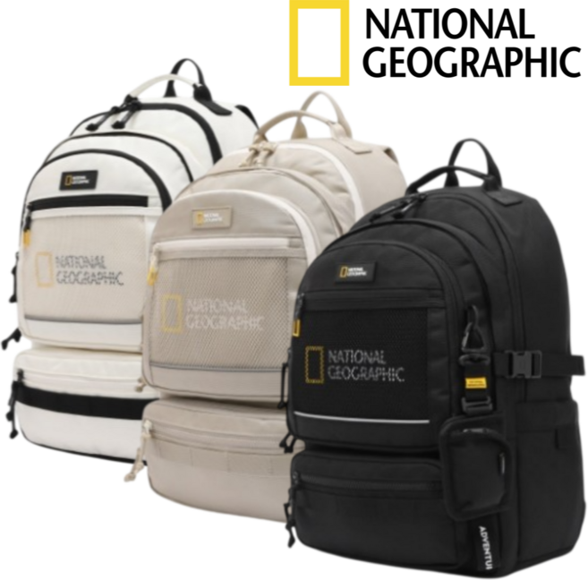[백화점정품] 내셔널지오그래픽 남녀공 27L 백팩 아웃도어 가방 생활방수 노트북수납 학생 캠퍼스 오피스 여행 가벼운등산 나들이 데일리