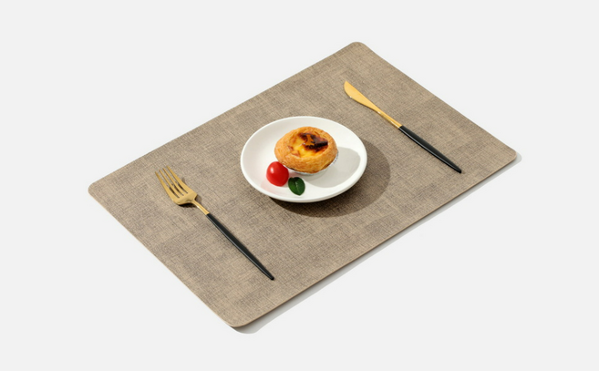 포유 PVC 린넨 사각 가죽 방수 식탁 미끄럼방지 테이블매트, PVC 린넨 가죽 테이블매트(사각), 베이지, 1개, 베이지, 40x60cm